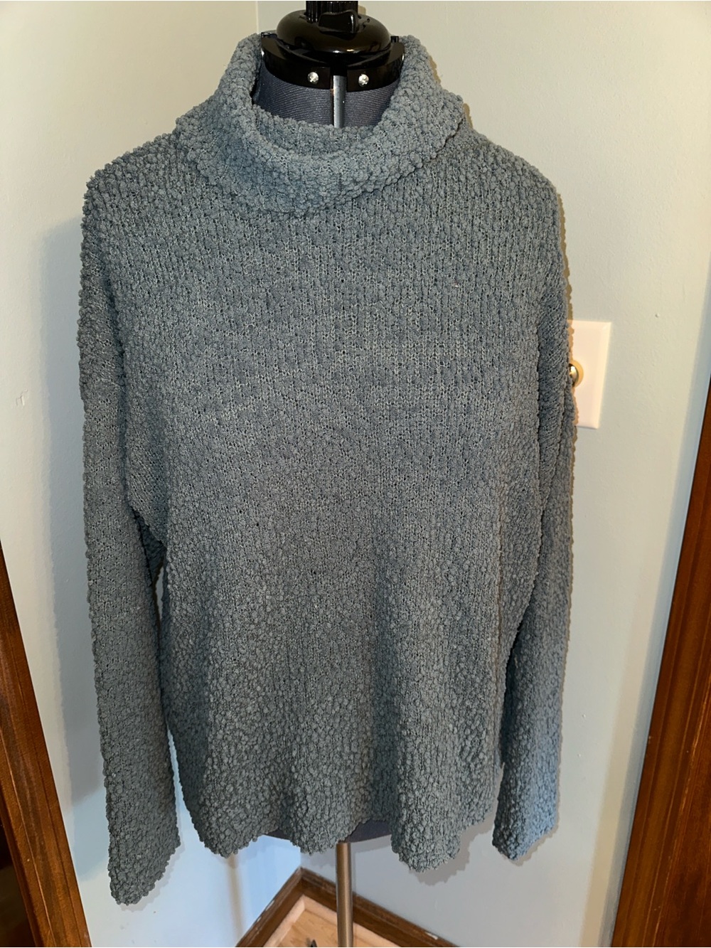 Cozy Blue Turtleneck Women's Sweater